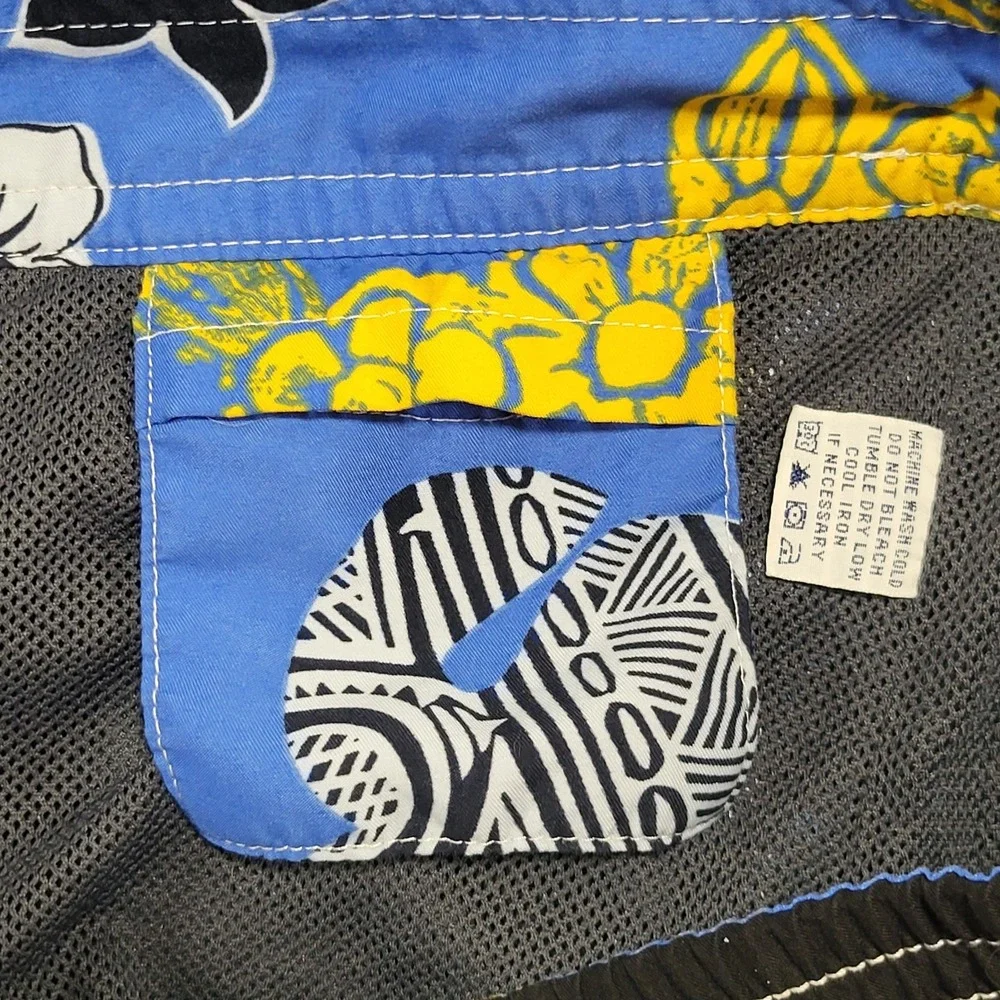 Reyn Spooner Men's Black Swim Trunks Board Shorts Coral Nautical Size Large
